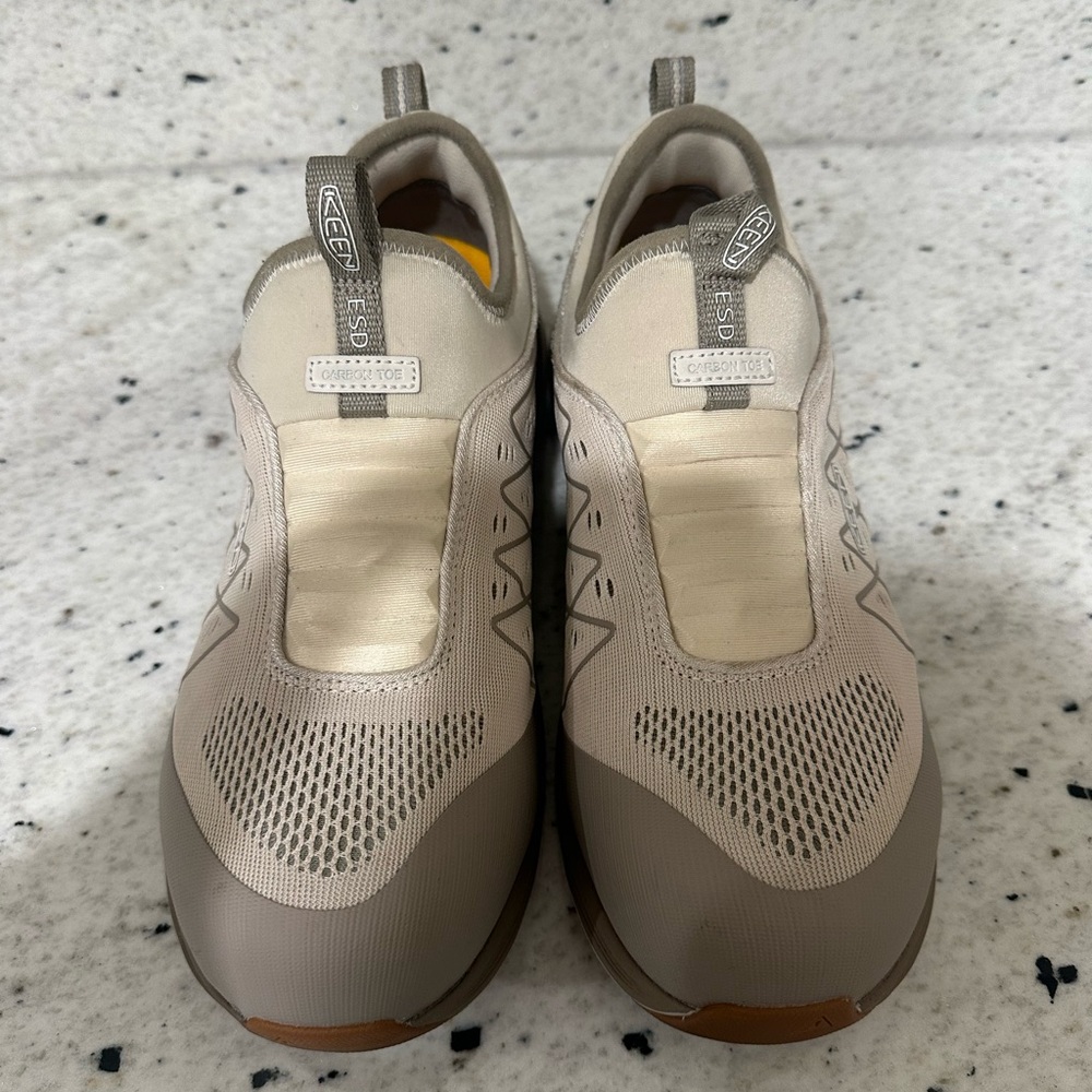 KEEN Men's Steel Toe Beige Slip-On Sneakers